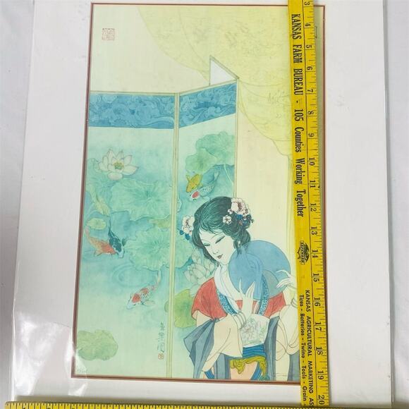 Traditional Chinese Numbered Print with Poetess Theme - Picture 5 of 6